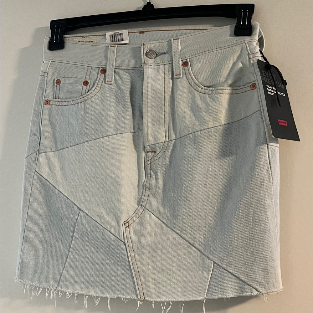 Levi's Pale Blue Patchwork Denim Mini Skirt